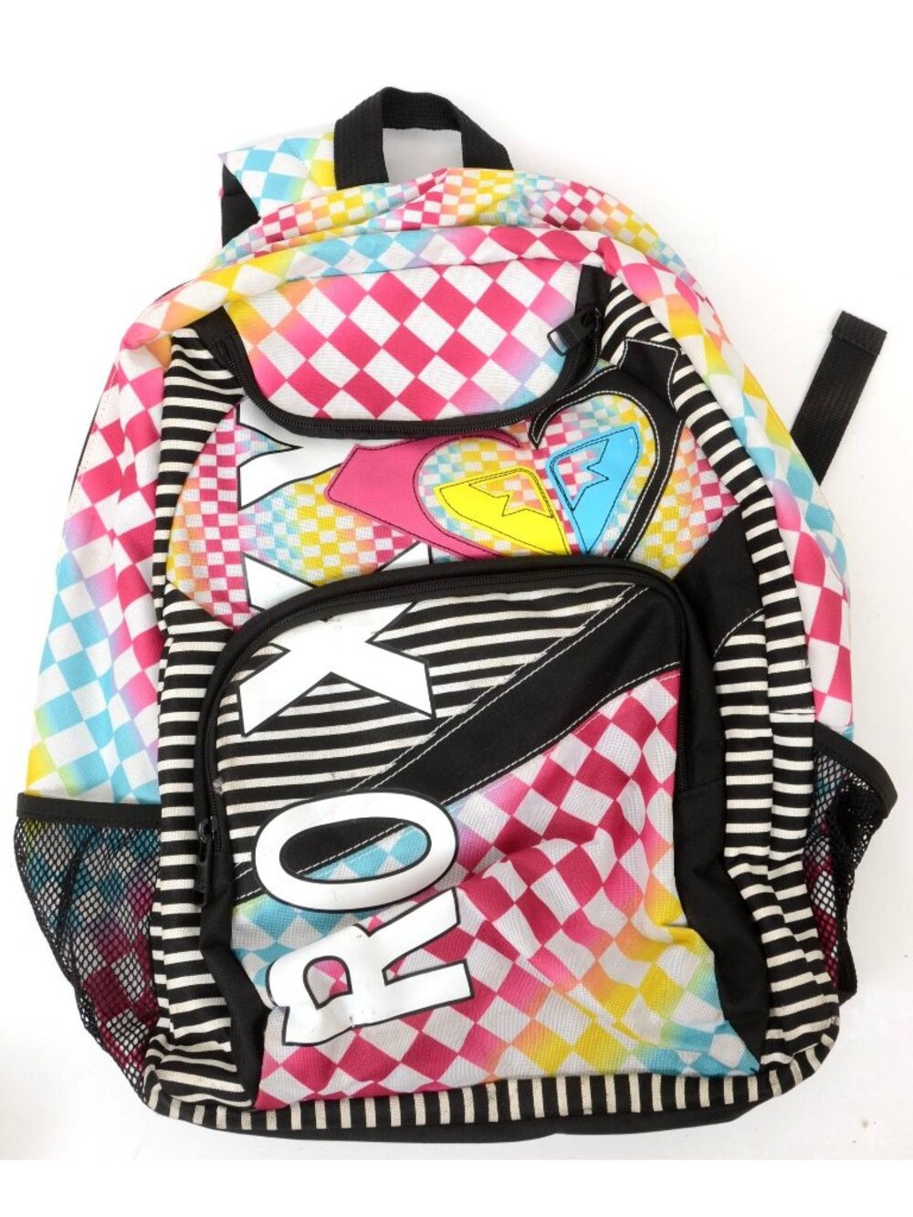 ROXY Colorful Striped 17" Backpack School Beach Travel Daypack Rucksack Surfer